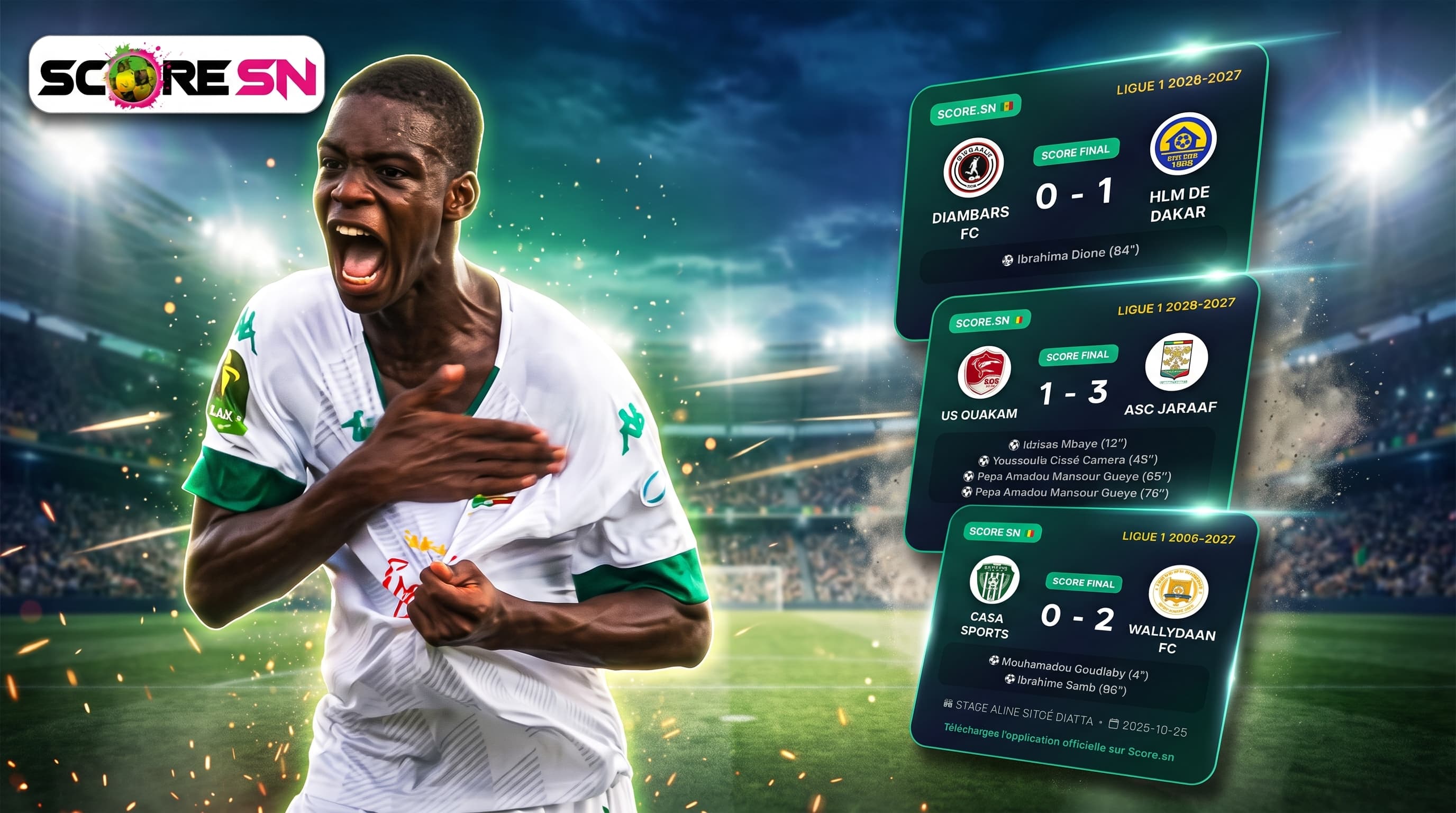 Illustration : Le Jaraaf renverse l'US Ouakam (3-1) et Wally Daan climatise Ziguinchor