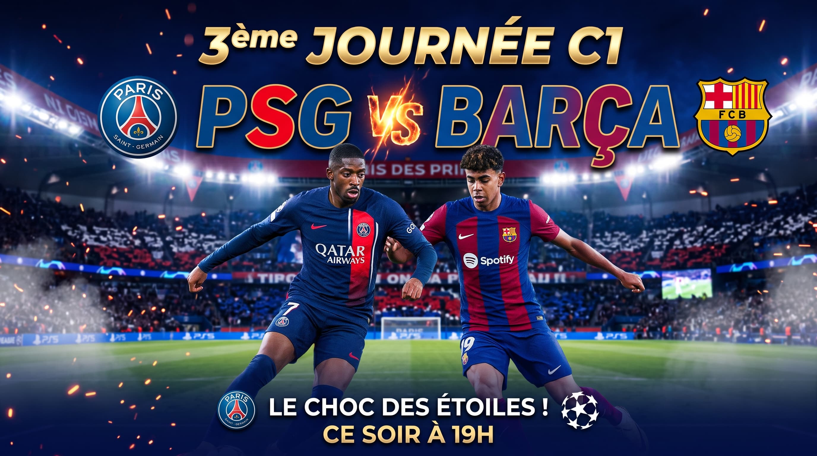 Illustration : Troisième journée C1, Psg - Fc Barcelone en attraction