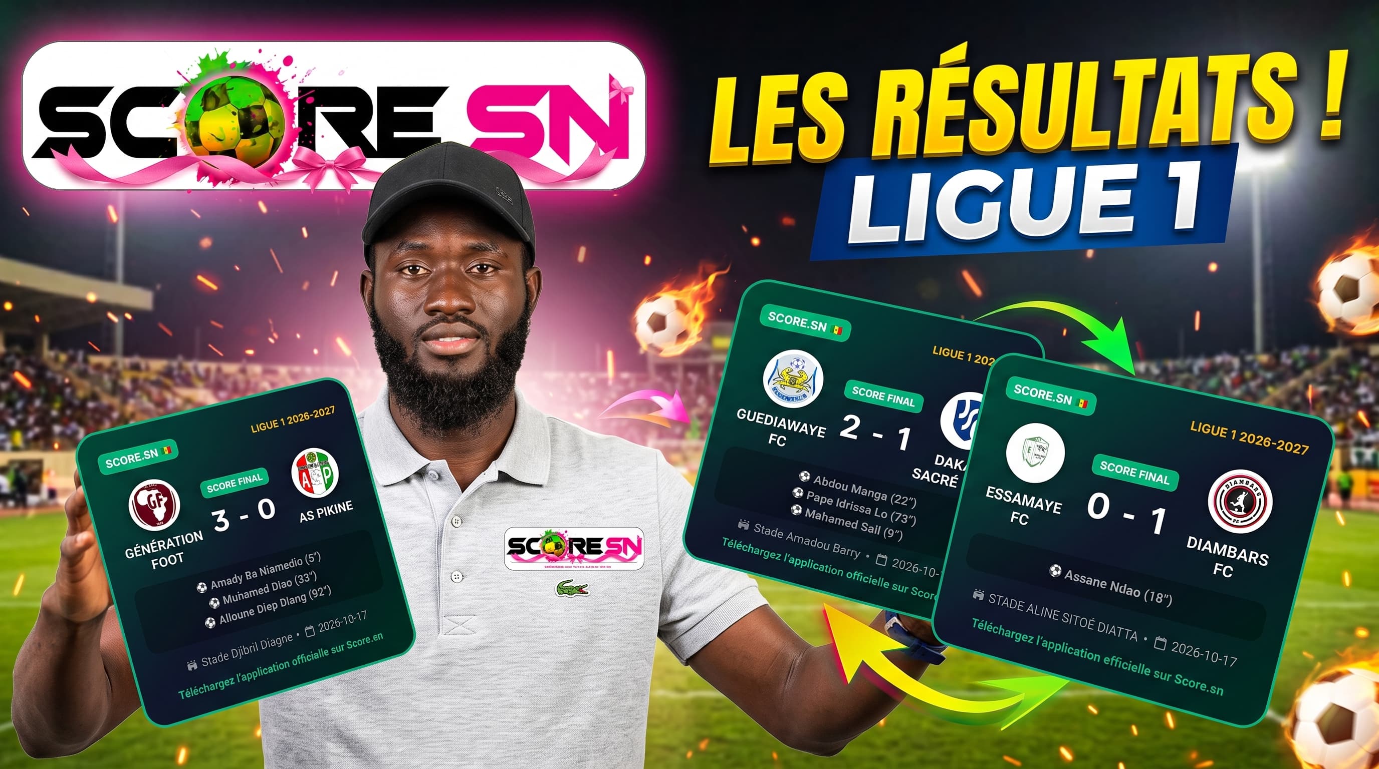 Illustration : Diambars crée la sensation à Ziguinchor, Guédiawaye brille et grande deception de Pikine
