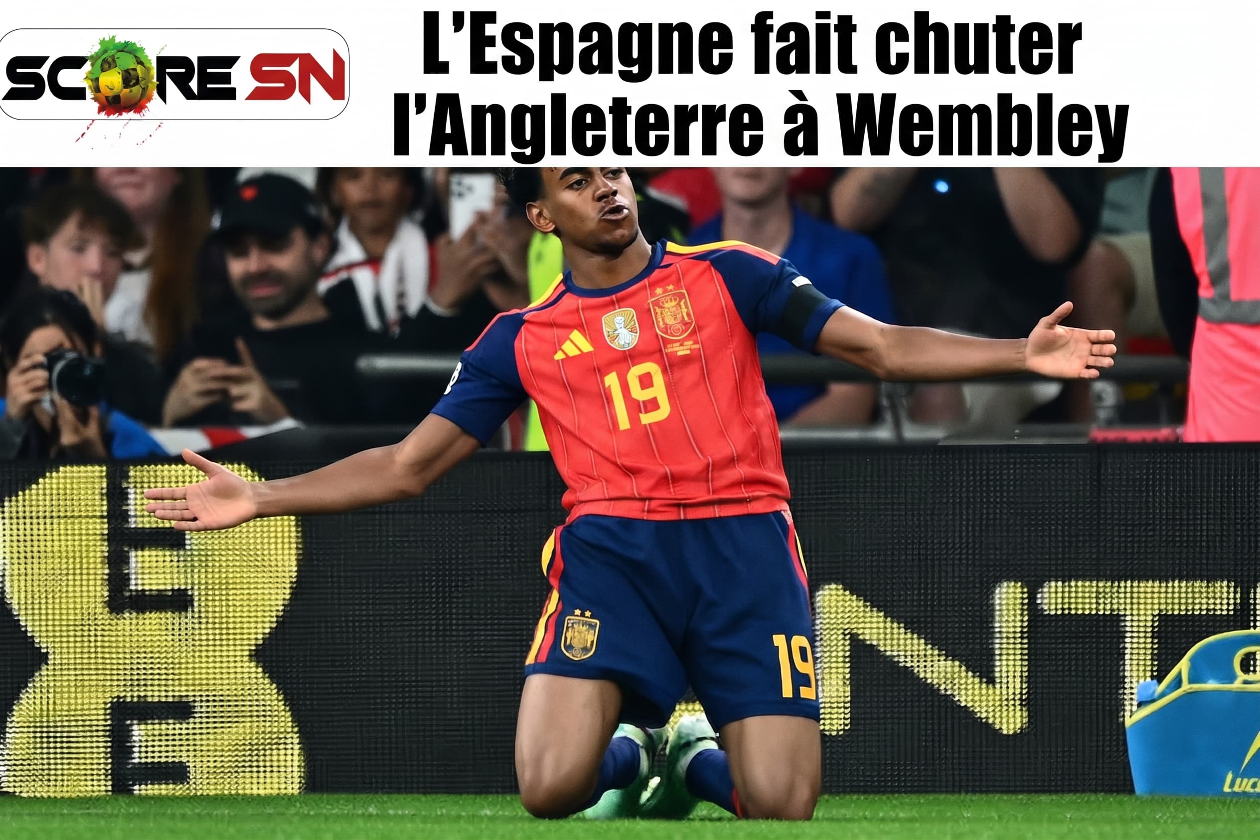 Illustration : Soirée de gala : L'Espagne fait chuter l'Angleterre à Wembley, la France savoure et l'Afrique boucle sa 1ère journée