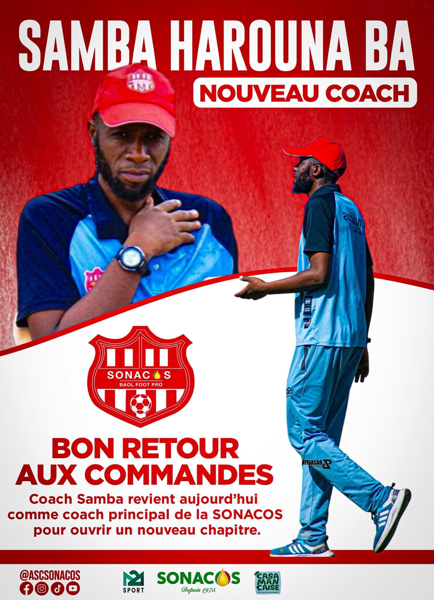 Image pour SONACOS,  retour de Samba Harouna Ba au poste d’entraîneur principal 