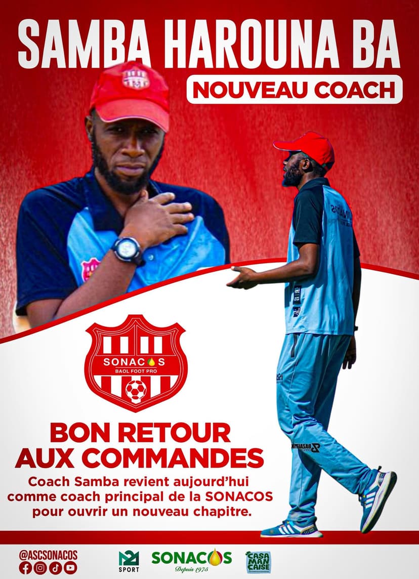 SONACOS,  retour de Samba Harouna Ba au poste d’entraîneur principal 