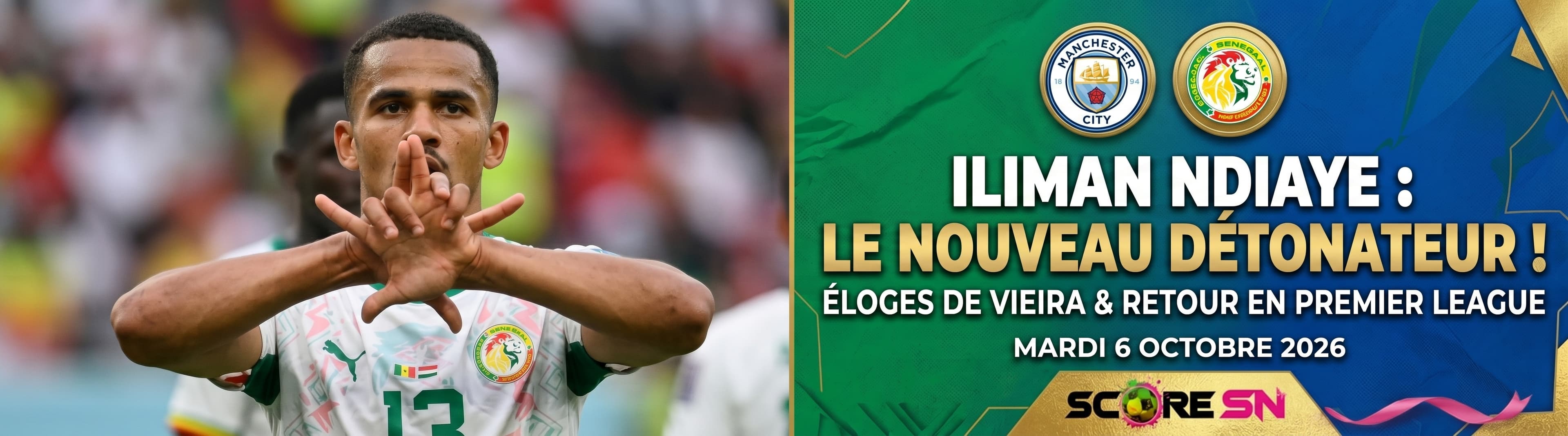 Les Lions de retour en club : Vieira encense Iliman Ndiaye avant son retour à Manchester City, cap sur la Ligue 1 sénégalaise